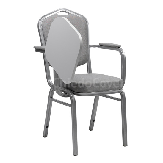 Hit 25 mm silver chair with armrests and music stand - صور 2