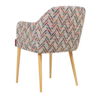 Product photo Tulip chair, Newtone wine microfibre, Arya indigo backrest, wooden legs from the ChiedoCover company.