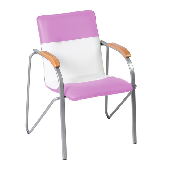 Samba chair, purple/white, frame - silver - photo 1