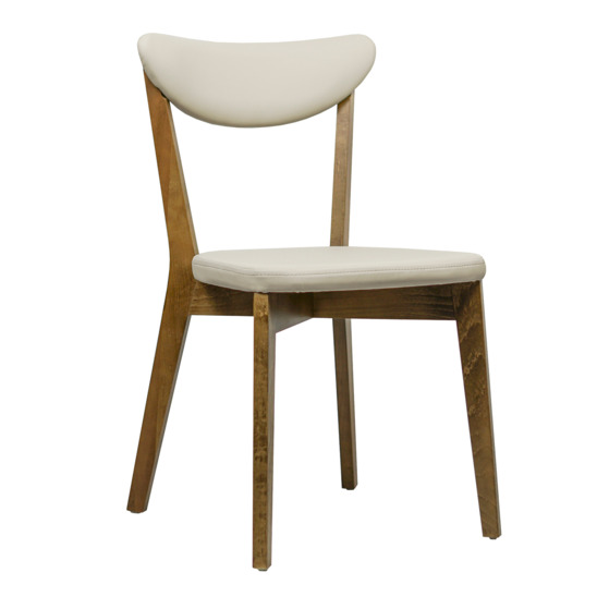 Ruby chair, Luxa cream eco-leather (light beige), light walnut - photo 1