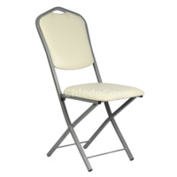 Product photo Chair Hit 20 mm, folding, silver, beige leatherette from the manufacturer ChiedoCover, product picture, real product photo