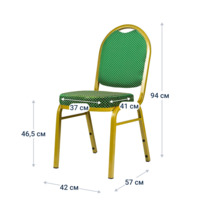 Product photo Asia 25 chair, jacquard crown green, frame gold from the ChiedoCover company.