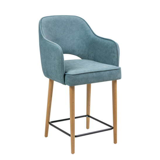 Rose semi-amber chair, blue velour Cashemere 020, legs lacquer - photo 1