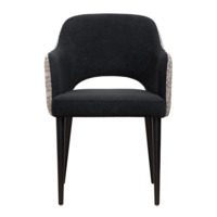 Product photo Rose chair, black velour, tapestry back, black legs from the ChiedoCover company.