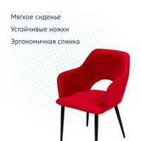 Product photo Aqua chair, black legs, red velour from the ChiedoCover company.
