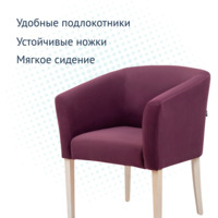 Product photo Half-seat Sambuca, velour PRIMA purple purple, white stain from the ChiedoCover company.