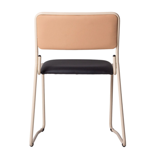 Chair Hair, Cream leatherette, seat Dark grey leatherette, metal frame RAL 1015 - photo 4