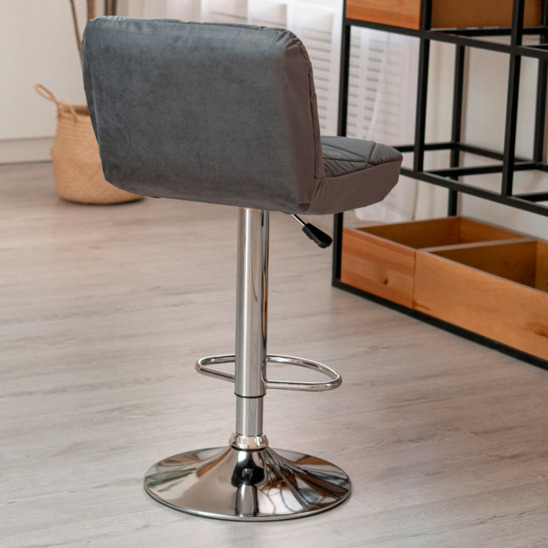 Bar stool cover, triangular stitching, grey - photo 2