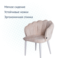 Product photo Tiffany chair, velour Monaco 01, metal legs RAL 9003 from the ChiedoCover company.