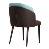 Product photo Lily half-seat, brown/ blue velour from the ChiedoCover company.