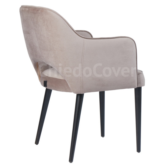 Rose chair, beige-grey corduroy, black legs - photo 3