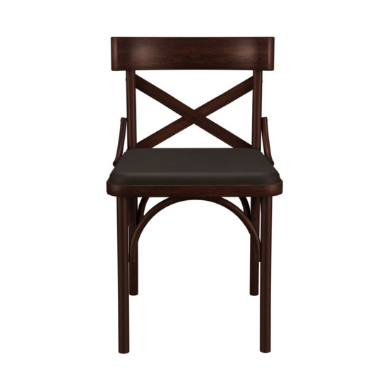 Country stain wenge chair, SPACE BROWN leatherette seat - photo 5