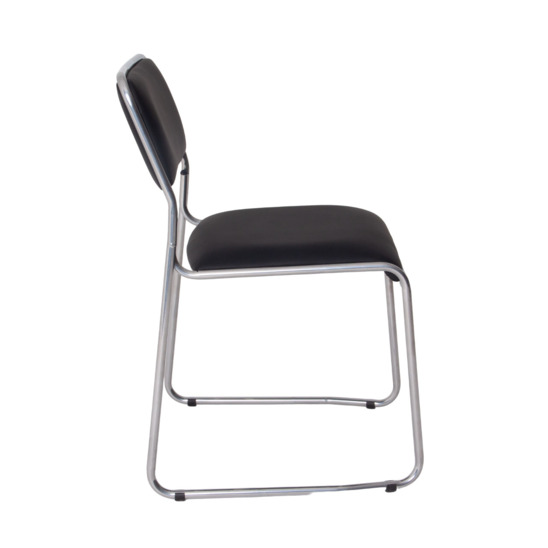 Heir chair, FIJI Black leatherette, chrome frame - photo 2