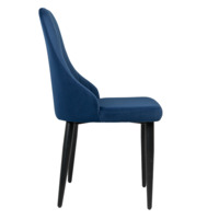 Product photo Kongsberg light chair, velour blue Velutto 26, metal legs from the ChiedoCover company.