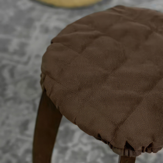 The cover on the stool is sealed, dark brown - صور 3