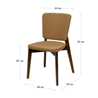 Product photo Safir chair, velour Velutto-03 beige, antique walnut from the ChiedoCover company.