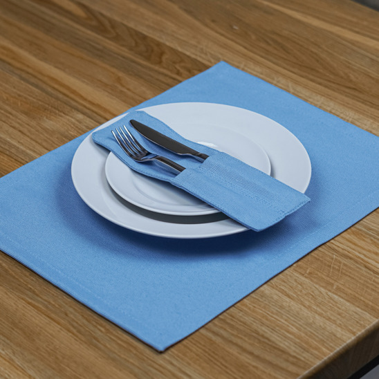 A set of placemats and couverts for 2 devices, blue - photo 5