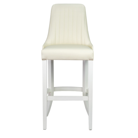 Harry's bar stool, white, with vertical stitching - photo 2