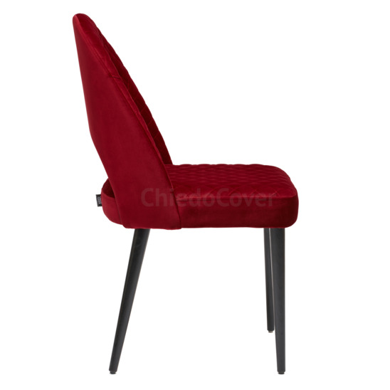 Mallin Diamond chair, red corduroy, black legs - photo 3