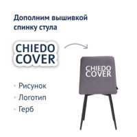 Product photo Olys chair on conical supports, grey velour from the ChiedoCover company.