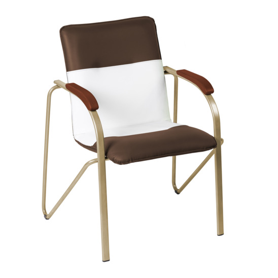 Samba chair, brown/white, champagne frame - photo 1