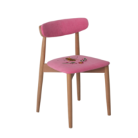 Product photo Rockwell chair, Wasp embroidery, TEDDY 833 velour, beech legs, lacquer from the manufacturer ChiedoCover, product picture, real product photo