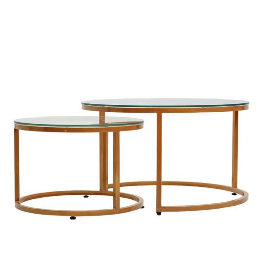 Madison coffee table, gold with glass - photo 2