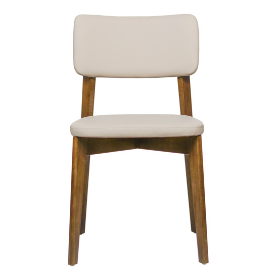 Topas chair, eco-leather Luxa cream light beige, light walnut - photo 2