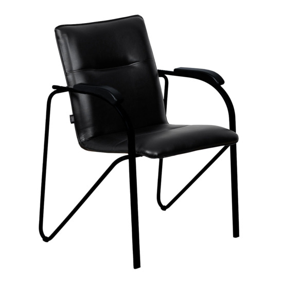 Samba chair, Galaxy black leatherette, black moire frame - photo 1