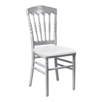 Product photo Napoleon silver chair, wooden - with white cushion from the manufacturer ChiedoCover, product picture, real product photo