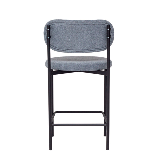 Gawaii bar stool, boucle Stella blue stone, legs metal black moire - photo 4