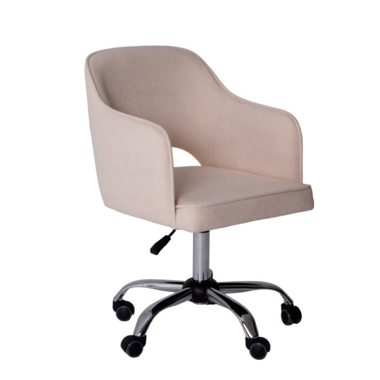 Rosa chair, chenille Epic 04, on a wheel base, chrome - photo 1