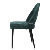 Product photo Malin Diamond chair, blue-green chenille, black legs from the ChiedoCover company.