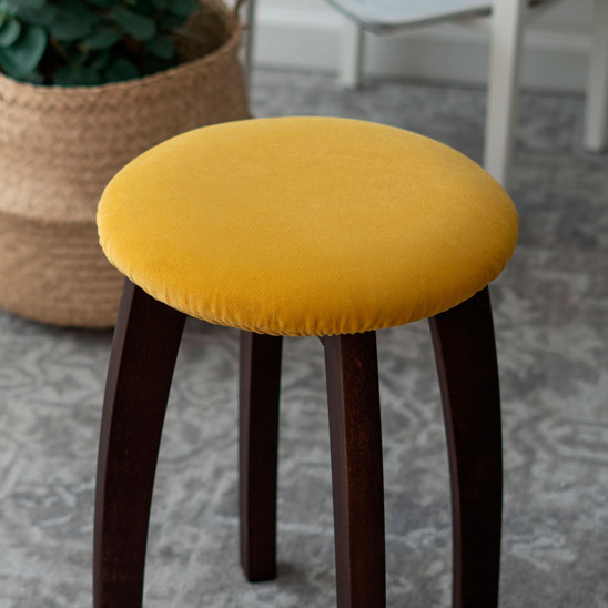 Stool cover, without foam, yellow - photo 1