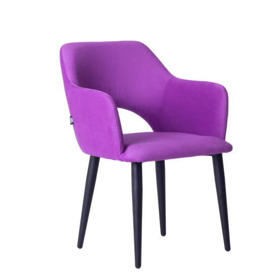 Aqua chair, velour Velutto Lux 41, metal legs RAL 9005 - photo 1