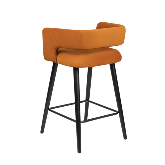 Marco bar stool, velour orange - photo 3