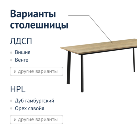 Collapsible Loft-style table 1800*800 HPL, black frame - photo 4