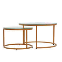 Product photo Madison coffee table, gold with glass from the ChiedoCover company.