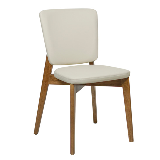 Safir chair, Luxa cream eco-leather, light beige, light walnut - photo 1