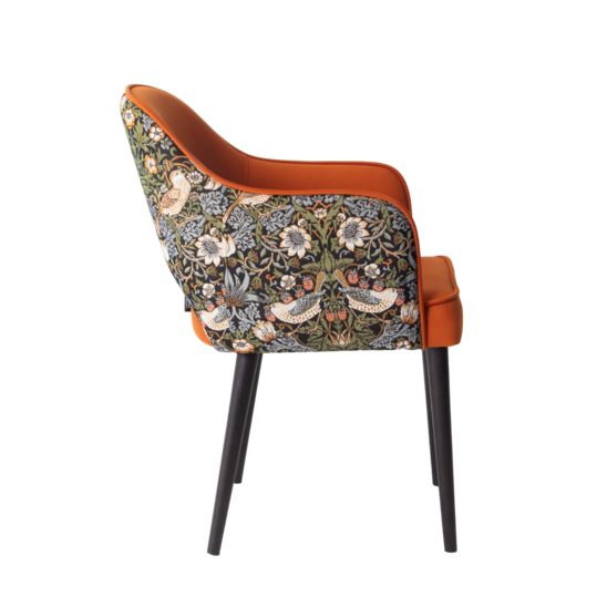 Rose chair, velour Velutto 27, back tapestry, beech stain black - photo 3