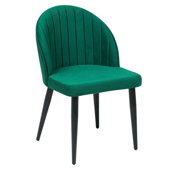 Tony light chair, velour green Velutto 20, metal legs - photo 1