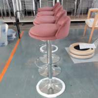 Product photo Orion bar stool, velour Manhattan 17 Marsala, gas lift chrome from the ChiedoCover company.