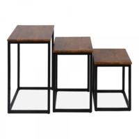 Product photo Mercer table, dark brown tabletop, black frame from the ChiedoCover company.