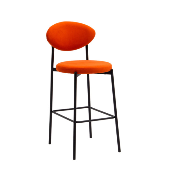 Hawaii bar stool, velour Velutto 27, legs metal black moire - photo 1