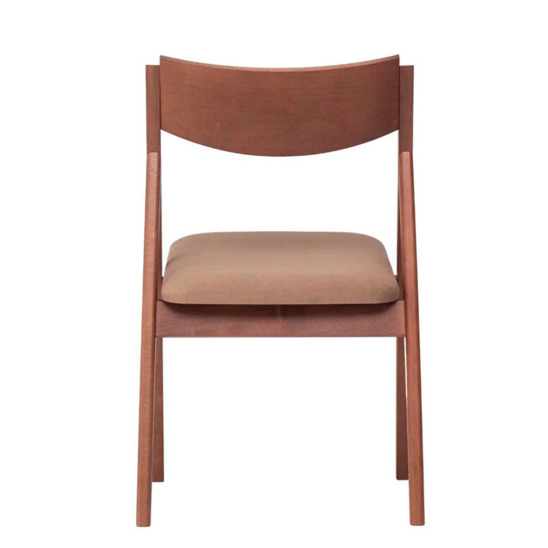 Folding chair Clack, velour Velluto 53, frame beech stain light walnut - photo 4