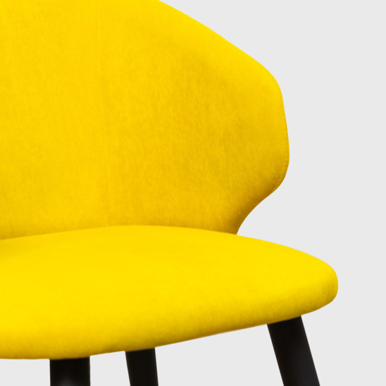 Mark chair, yellow velour, metal legs - photo 10