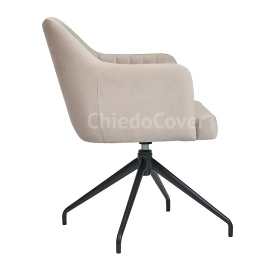 Tulip chair, beige fabric, metal rotating base - photo 4