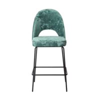 Product photo Mallin bar stool, velour Palermo mentol 09, metal legs from the ChiedoCover company.