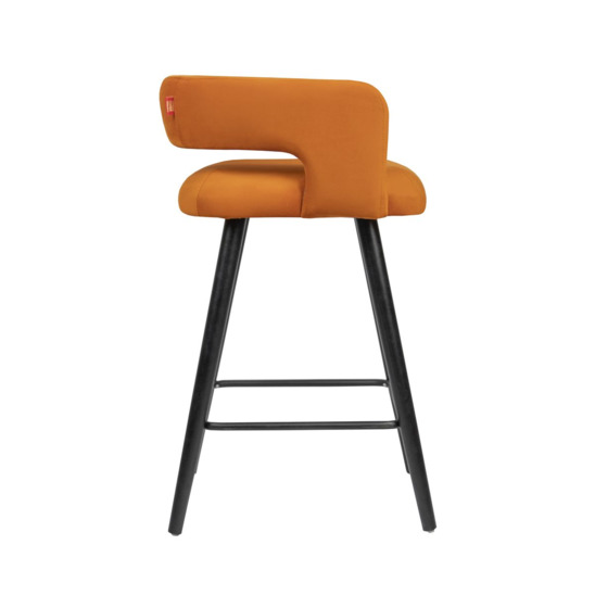 Marco bar stool, velour orange - photo 2