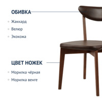 Product photo Ruby chair, eco-leather brown Cometa dark Brown, antique walnut from the ChiedoCover company.